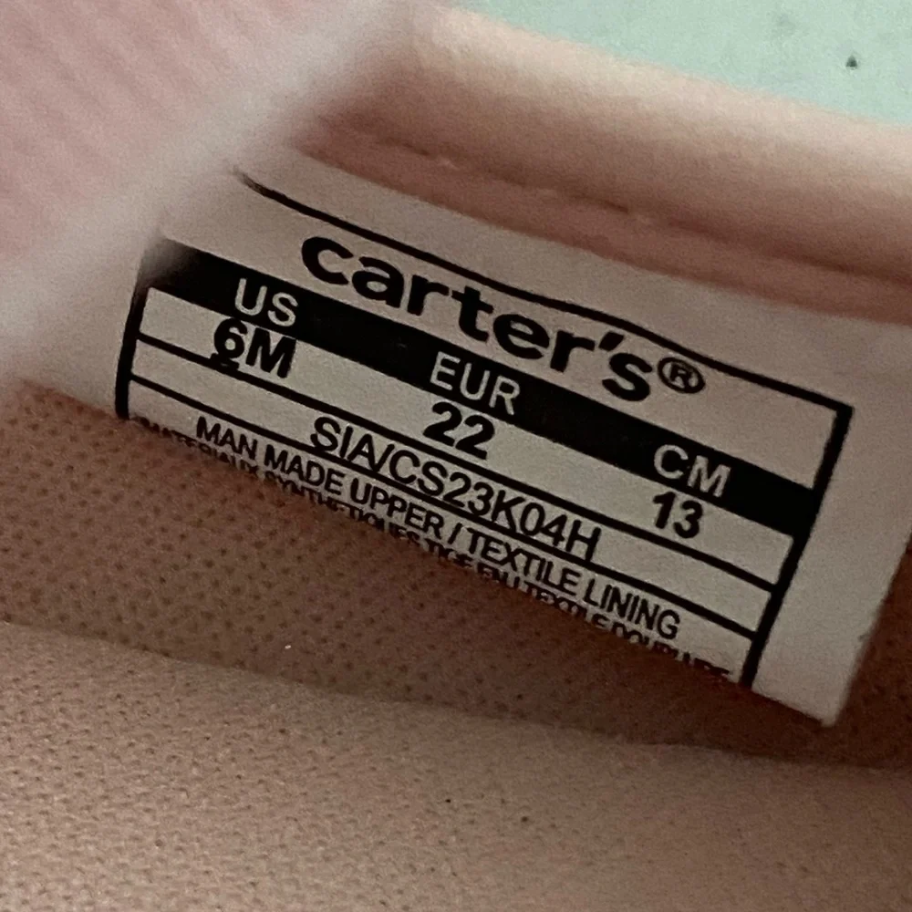 Carter's pink and Glittery Gold Floral Dress Shoes